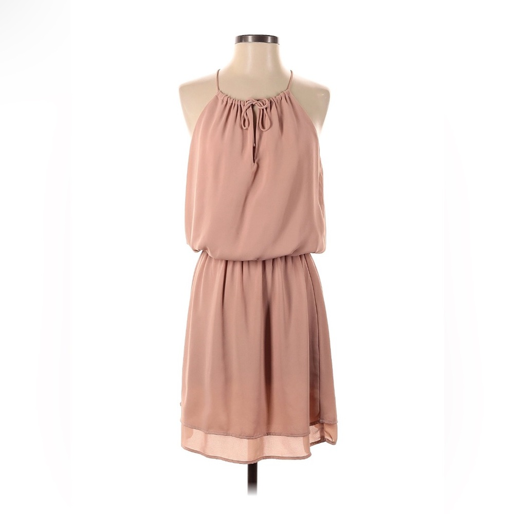 Elegant Pink Halter Dress